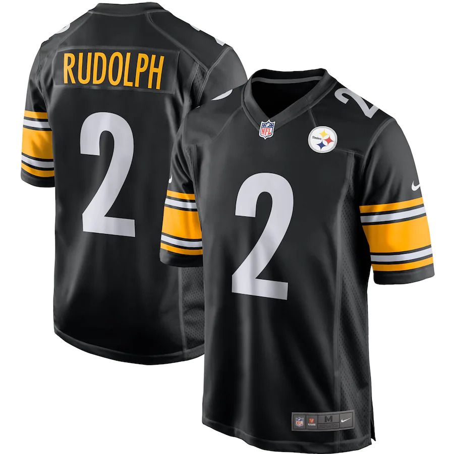 Men Pittsburgh Steelers 2 Mason Rudolph Nike Black Game Player NFL Jersey